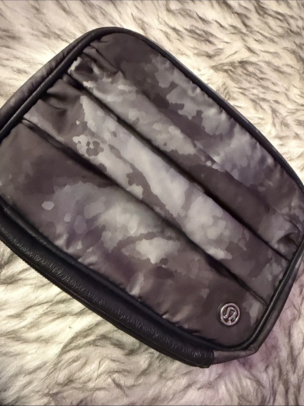 lululemon athletica Black Gray Camo Toiletry Pouch